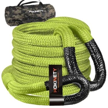 Imagem de Corda de reboque Kinetic Recovery 1-1/20.3 cm x 20 ft Offroad Snatch Strap 21,772.4 kg Kit de correias de reboque resistentes para caminhões SUV UTV ATV Tractor Car Jeep - ArmyGreen