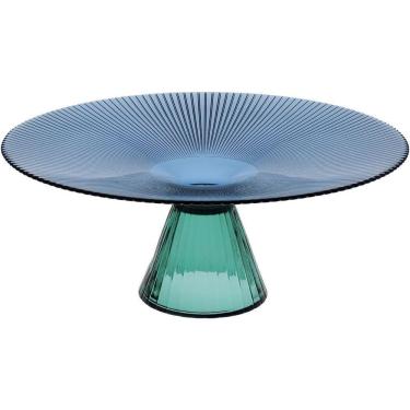 Imagem de Beretta Centro Mesa 14X33X33Cm Vidro Azul Com Pé