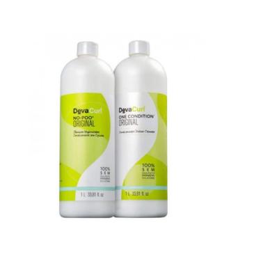 Imagem de Kit Deva Curl Shampoo Noo-Poo 1L + Condicionador One Condition 1L