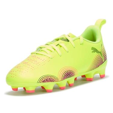 Imagem de PUMA Tênis unissex infantil Future Play Firme, chuteira artificial de futebol, Alerta amarelo - Puma Black-Sun Struck, 11 Big Kid