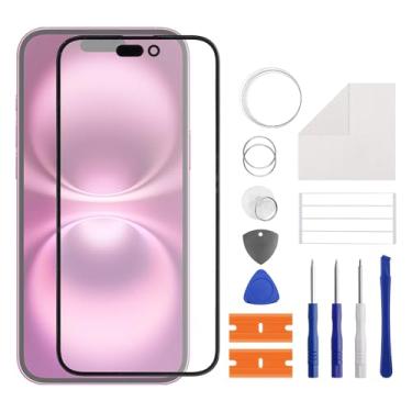 Imagem de SWARK Nova substituição de lente do painel externo de vidro da tela frontal + OCA compatível com 16 Plus com kit de reparo atualizado - sem tela LCD e digitalizador sensível ao toque