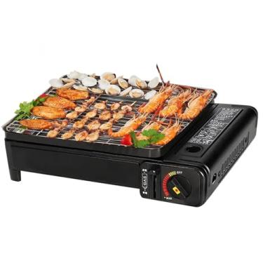 Imagem de YINMANQ Fogão De Acampamento A Gás Butano Para Churrasqueira (Apenas Fogão A Gás Portátil Com Estojo) Ideal Para Cozinhar Ao Ar Livre/Acampamento/Viagens Rodoviárias, Controle Preciso De Calor Para