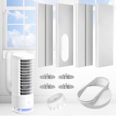 Imagem de 2023 Upgrade Portable AC Window Vent Kit with 5.9Inch Exhaust Hose(79Inch Length) Upgraded Seamless AC Window Vent Kit,Air Conditioner window kit Adjustable Length from 17" to 60" for Sliding Window