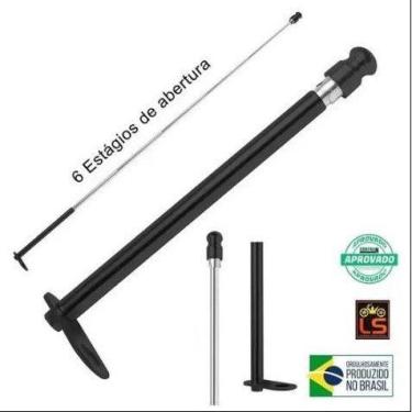 Imagem de Antena Aço Inox  ZEM Para Moto 125 Corta Pipa 6 Estágios Retrovisor - 