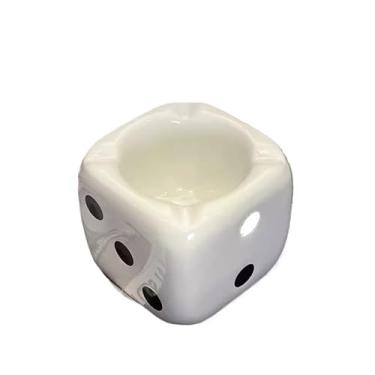 Imagem de Cinzeiro Cinzeiro de mesa de cerâmica, cinzeiro de cigarro interno e externo, cinzeiro de mesa para decoração de escritório doméstico Cinzeiro de Mesa(White-A)