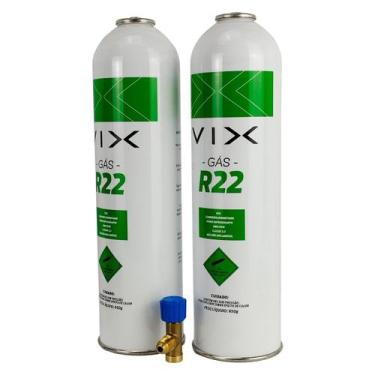 Imagem de Kit 2 lata de Gás R22 com Válvula Perfuradora - VIX, 1 unidade