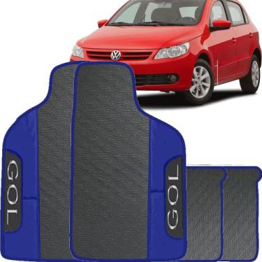 Imagem de Lindo jogo tapete 4 peças carro automotivo  na cor azul volkswagen gol
