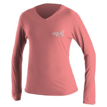 Imagem de O'Neill Wetsuits Camiseta feminina Tech 24-7 manga longa gola V, coral claro, PP