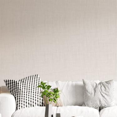 Imagem de Papel de Parede Efeito Linho Areia Adesivo Lavável 10m