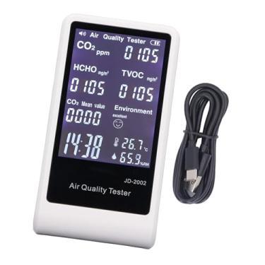 Imagem de Monitor de Qualidade do Ar, Detector de Ar de Desktop de Desktop Automático de 7 Em 1 Digital Com CO2 TVOC HCHO, para Casa Interna Em Casa, Construção Naval, Engenharia Química,