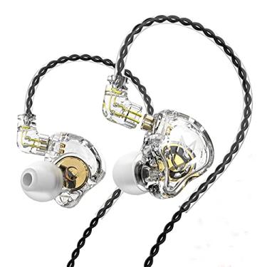 Imagem de KAMINRUN TRN MT1 Fones de ouvido intra-auriculares intra-auriculares HiFi com novo monitor magnético dinâmico composto de 10 mm com pino C destacável cabo de 0,75 mm (sem microfone, transparente)