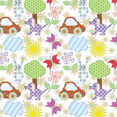 Imagem de Papel Parede Adesivo Colorido Animais Infantil Bebê Adesivo