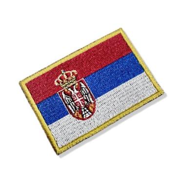 Imagem de BP0425-001 Bandeira Sérvia Patch Bordado 5,7x3,8cm - BR44