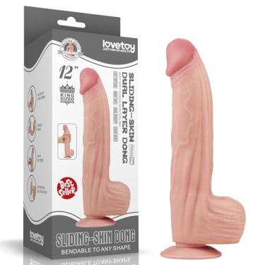 Imagem de Pênis Realístico Dupla Camada 31 cm Bege - Lovetoy King Sliding Skin