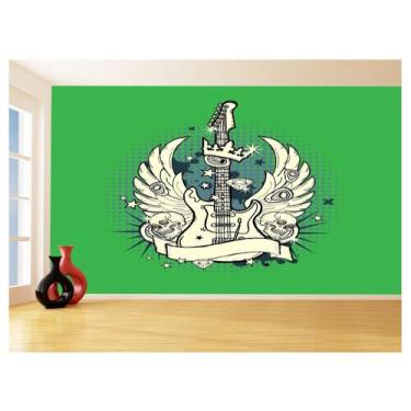 Imagem de Papel De Parede 3D Musica Guitarra Arte Graffiti 3,5M Mus74 - Você Dec