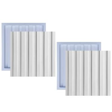 Imagem de Forma Molde pra Gesso 3D e Cimento ABS Ripadinho 30x30 Painel Revestimento placa pra Parede