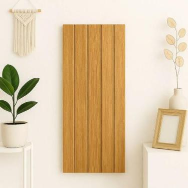 Imagem de Kit 5un Placa Decorativa Ripado em MDF 45x11cm Cores Freijó, Castanho,