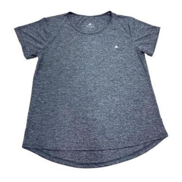 Imagem de Camiseta Plus Size Feminina Academia - Força Do Sol, G2, Cinza mescla