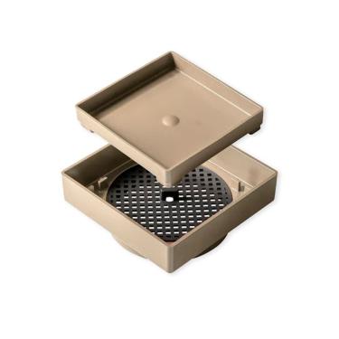 Imagem de Ralo 10x10 Oculto Com Plástico Abs Para Piso E Porcelanato Cor:bege
