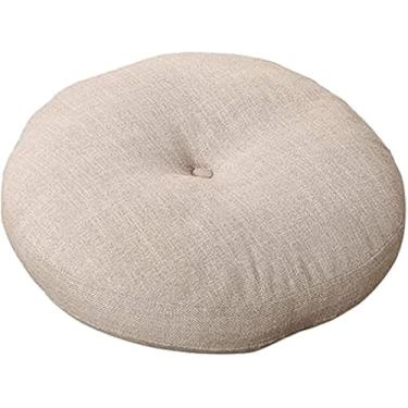 Imagem de Almofada redonda para meditação Linen Zafu Yoga Bolster Tatami Chão (40 x 40 cm - bege)