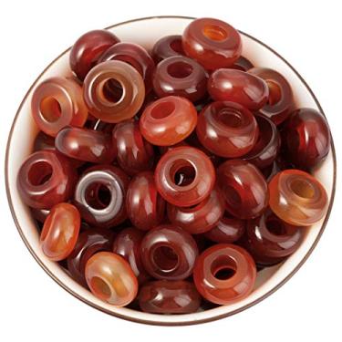 Imagem de Nupuyai Grânulos soltos de pedra grande para fabricação de joias, pacote com 30, contas europeias Rondelle polidas para pulseiras charmosas