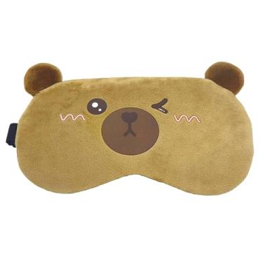 Imagem de Máscaras de Dormir Relaxante para os Olhos com Gel Térmico para Compressa Fria e Quente Reduz Olheiras Gatinho Rosa Laço Cansaço (Capivara)
