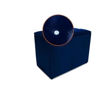 Imagem de Baú Decorativo para Quarto e Closet – Organizador de Sapatos e Penteadeira(Azul Botão)