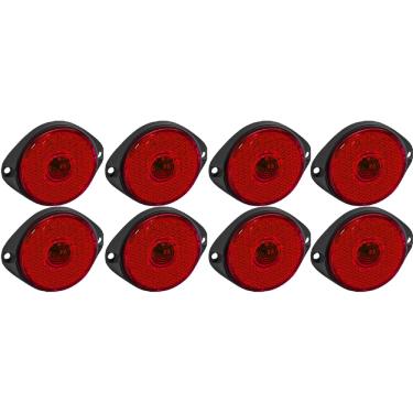 Imagem de 8 Lanterna Frontal 65mm Led Bivolt Conector Carreta Caminhão