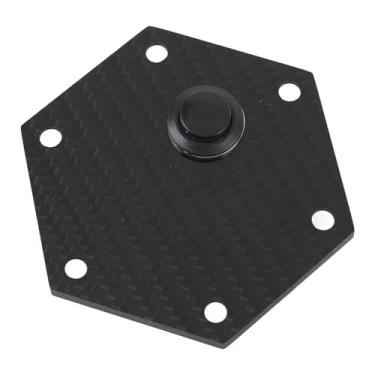 Imagem de Zhjvihx Campa de Tampa de Buzina do Volante do Volante de Fibra de Carbono de 6 Orifícios, Adiciona Ajuste Estético para 6 Parafusos de Rodas de Direção, a Tampa Central de Volante (Preto)