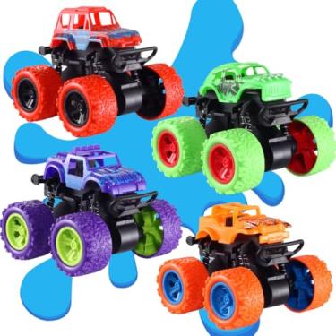 Imagem de Carrinho de Fricção 4x4 Big Wheels Miniatura com Giro 360° – Kit com 06 Unidades | Brinquedo Divertido para Crianças | Presente Criativo para Meninos no Natal, Dia das Crianças ou Aniversário
