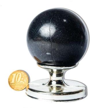 Imagem de 01 Esfera Quartzo Preto Natural 7 a 12 cm 200 a 300 g Tipo B - Cristai