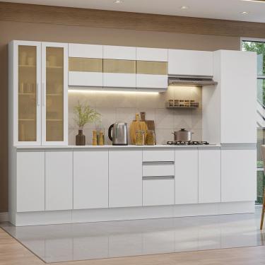 Imagem de Armário de Cozinha Completa 100% MDF 290 cm Branco Smart Madesa 01