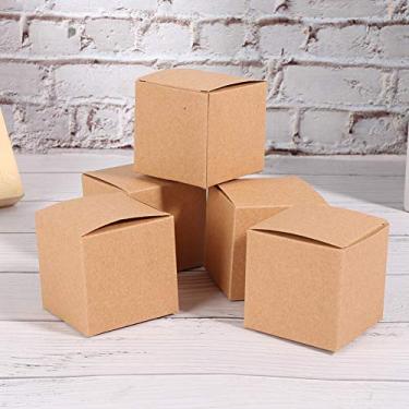 Imagem de Zerodis 50pcs Kraft Paper Box Caixas Dobráveis ​​Craft Carton Conjunto para Conjunto de Caixas/de Natal (50 caixas/conjuntos não têm cordas de cânhamo)
