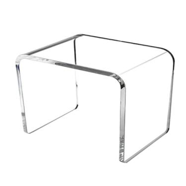 Imagem de ＫＬＫＣＭＳ Banqueta de acrílico, apoio para os pés, suporte para plantas resistente, mesa lateral, mesa de canto, apoio para os pés para banheiro, escritório,