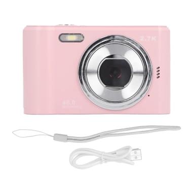 Imagem de Câmera de vídeo digital de 1080p HD 1080p para crianças 2,4 polegadas IPS Screen 44MP Foco automático Câmera de vlogging recarregável com flash embutido em 700mAh Bateria Longa (Rosa)