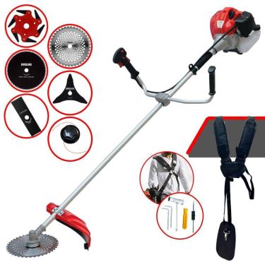 Imagem de Roçadeira Completa Anmax CG520P-TB À Gasolina 2,2HP 52cc 10.000rpm + Kit Extra de Faca 3 Pontas, Faca 6 Pontas, Faca 40 Dentes Vídea e Faca 80 Dentes