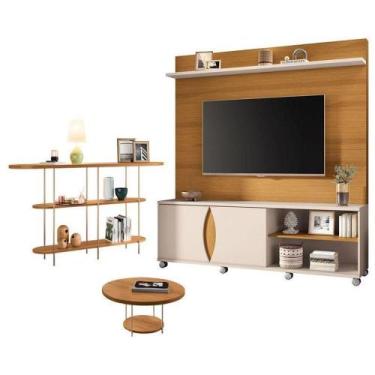 Imagem de Estante Home Theater Luxor Cinamomo Off White E Aparador Infinity E Me