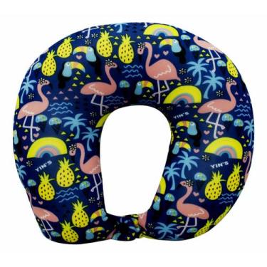 Imagem de Almofada Yins Macia Travesseiro De Pescoço Viagem Com Botão - Yin's