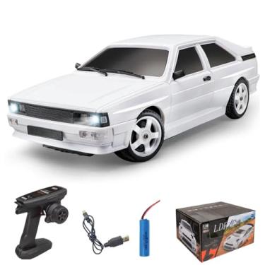 Imagem de ROUASD Mini carro RC Drift, escala 1/28, 4WD 2,4 GHz, controle remoto proporcional completo, carro de corrida com luzes LED, velocidade de 10 km/h, presente para adultos (LD2804)