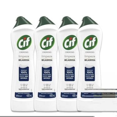 Imagem de Cif Cremoso Limpeza Milagrosa, Multiuso Original, 450ml, Kit com 4 Unidades