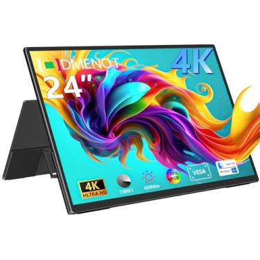 Imagem de odmenot Monitor portátil grande 4K de 24 polegadas UHD 3840 * 2160 120% sRGB segunda tela externa para desktop, laptop, mini PC, MacBook com suporte VESA HDMI USB-C Gaming Display para PS5/Xbox (OS24