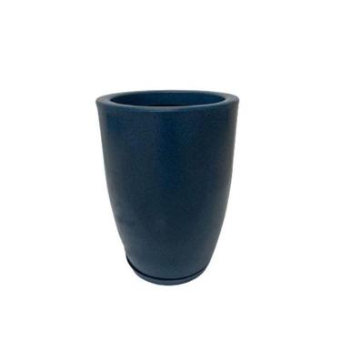 Imagem de Vaso Plantas Coluna Liso Azul Polietileno 53cm X 33cm X 22cm
