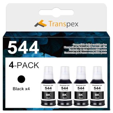 Imagem de Transpex 544 frascos de refil de tinta compatíveis com cartucho de tinta preta T544120 para L1210 L1250 L3110 L3150 L3160 L3210 L3250 L3251 L3260 L5290 L5590 (4 preto)