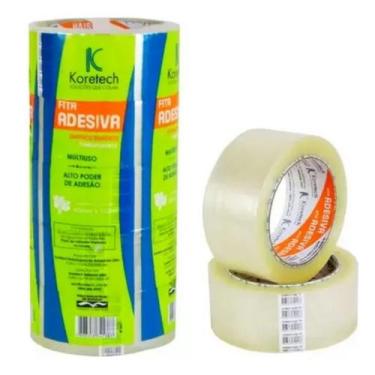 Imagem de 6 Fita Adesiva Transparente Larga Durex Para Embalar 45x100 - Alltape