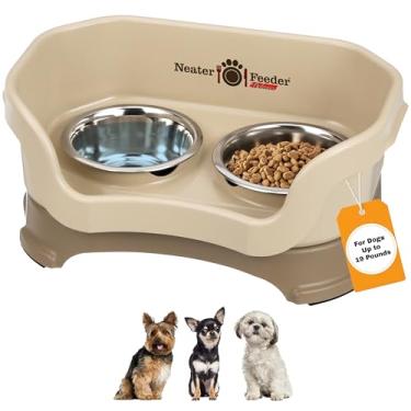 Imagem de Neater Pet Brands Tigelas para cães Neater Feeder Deluxe à prova de bagunça, elevadas para cães pequenos com menos de 8,6 kg, feitas nos EUA, estação de alimentação com suporte para comida e água