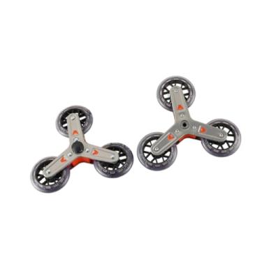 Imagem de Esquirla Rodas de Substituição para Subir Escadas Rodas para Compras de Mercearia Carrinho Utilitário Estável Premium Mudo Rodas Triângulo para Mudança, Laranja