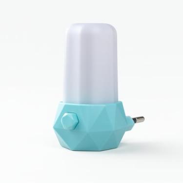 Imagem de Abajur Luminária de Tomada LED Cristal – Bivolt – Luz Noturna Elegante para Quarto infantil, Quarto, Corredor, Sala ou cozinha – Plugue Direto na Tomada (Azul)