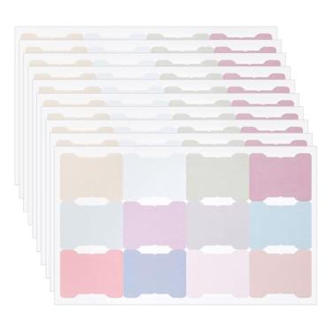 Imagem de 240 peças de abas adesivas fofas de índice marcadores de página de livro coloridos guias mensais em branco adesivos coloridos sinalizadores de notas autoadesivos de agenda adesivos de guia de fichário