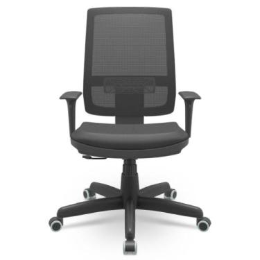 Imagem de Cadeira Brizza Nr17 Relax Assento Estofado Couro Eco Plax - Plaxmetal,