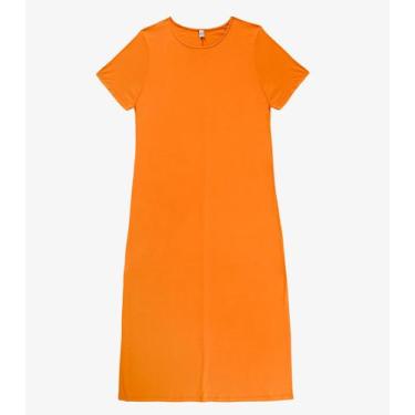 Imagem de Vestido Feminino Midi Plus Size Infinita Cor Laranja, Plus G3, Laranja